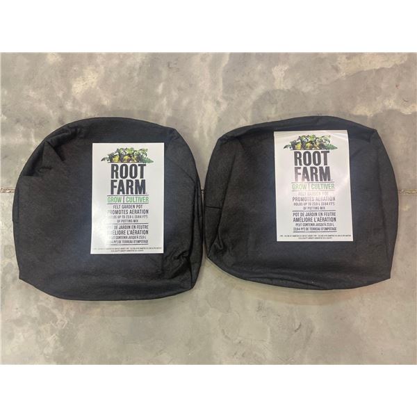 Root Farm Grow Cultiver Felt Garden Pot Up To 23.9L of Potting Mix LOT OF 2