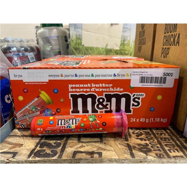 Pack of 24 M&M’s Peanut Butter Tubes (49g Each)