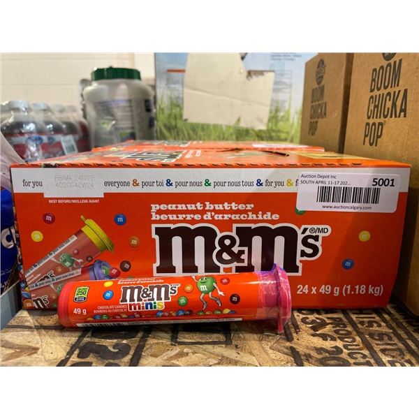 Pack of 24 M&M’s Peanut Butter Tubes (49g Each)