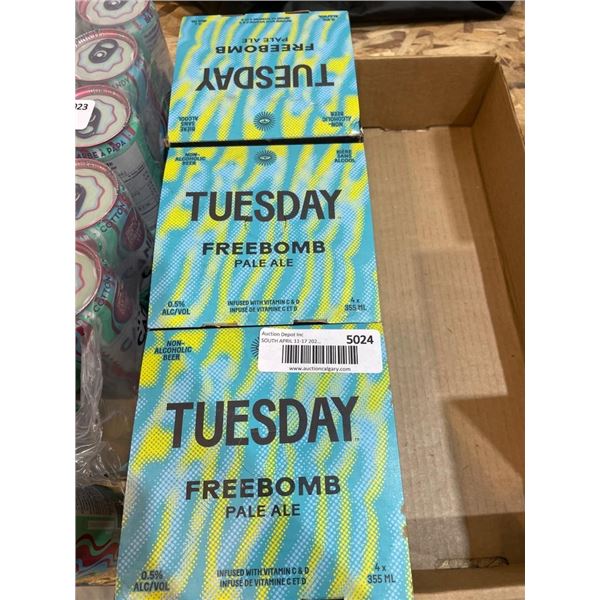 Tuesday Freebomb Pale Ale Non-Alcoholic Beer, 12 x 355 ml Cans