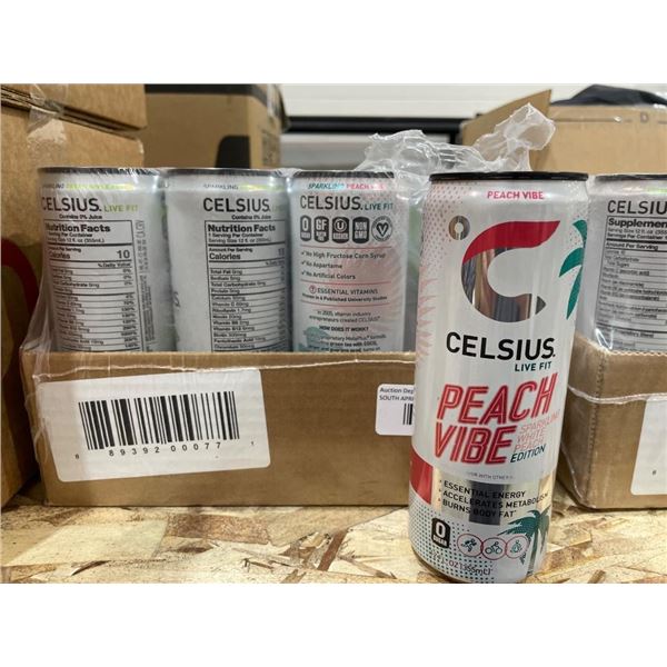 Celsius Live Fit Vibe Edition Energy Drinks – 355ml Cans, Lot of 12