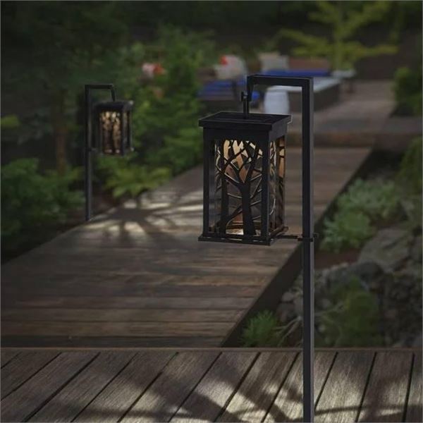 Set of Two Solar Shepherd’s Hook Landscape Lights