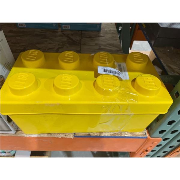 Yellow LEGO Brick-Shaped Storage Container With Lego