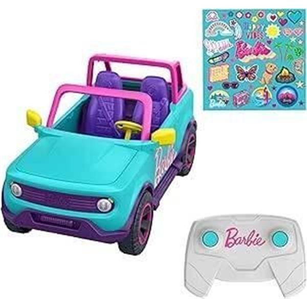 Hot Wheels Barbie RC SUV, Remote-Control Pink Vehicle That Fits 2 Barbie Dolls & Accessories, Includ