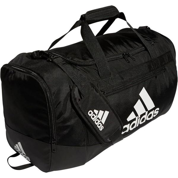 Adidas Defender IV Medium Duffel Bag in Black With White Logo
