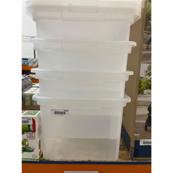 Iris Four Transparent Plastic Storage Containers with Lids