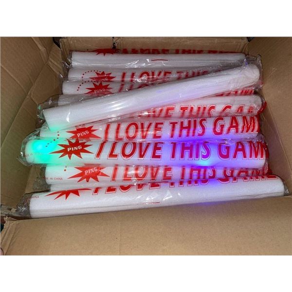 Lot of LED Foam Sticks with ‘I Love This Game’ Design and Glow Function