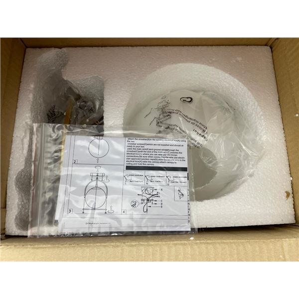 Ceiling Light Fixture with Glass Dome and Metal Mount