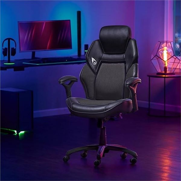 DPS 3D Insight Gaming Chair with Adjustable Headrest ,Faux Leather(Black)