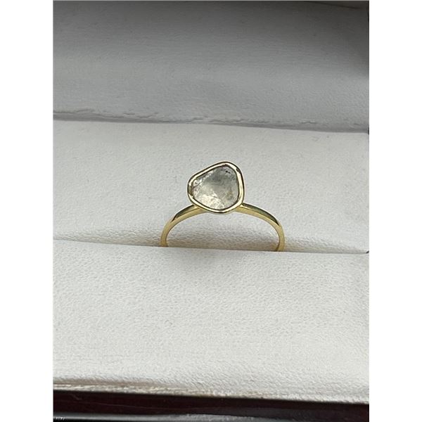 14K Yellow Gold Ring with uncut 1.0 carat Diamond solitaire& nbsp;