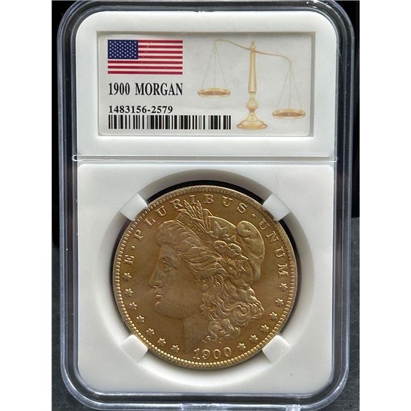 1900 US Morgan Dollar Replica Coin with Graded Holder