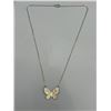 Image 1 : Butterfly Pendant Necklace with Chain Featuring Stone Accents