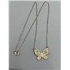Image 3 : Butterfly Pendant Necklace with Chain Featuring Stone Accents