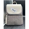 Image 1 : Calvin Klein Monogram Canvas Purse Backpack With Dual Compartments