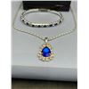 Image 3 : Four-Piece Blue Gemstone Jewelry Set with Necklace, Earrings, Ring, and Bracelet