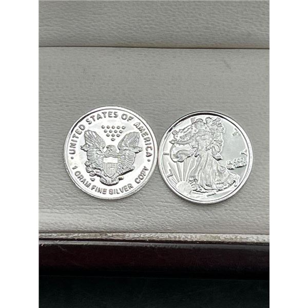 Set of 1 Gram Fine .999 Silver Coins â€“ Walking Liberty Design