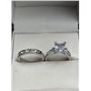 Image 1 : Two-Piece Silver-Tone Cubic Zirconia Bridal Ring Set in Size 7