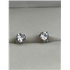 Image 1 : Pair of Sterling Silver Stud Earrings with Heart-Shaped Clear Stones