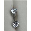 Image 2 : Pair of Sterling Silver Stud Earrings with Heart-Shaped Clear Stones