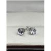 Image 3 : Pair of Sterling Silver Stud Earrings with Heart-Shaped Clear Stones