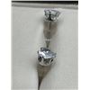 Image 4 : Pair of Sterling Silver Stud Earrings with Heart-Shaped Clear Stones