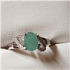 Image 1 : $200 Silver Emerald & Cz  Ring