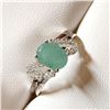 Image 3 : $200 Silver Emerald & Cz  Ring