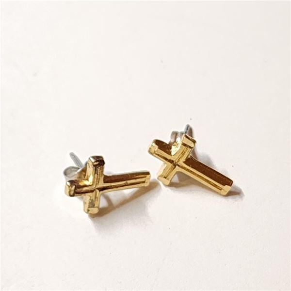 $50 Silver Gold Platedcross Earrings