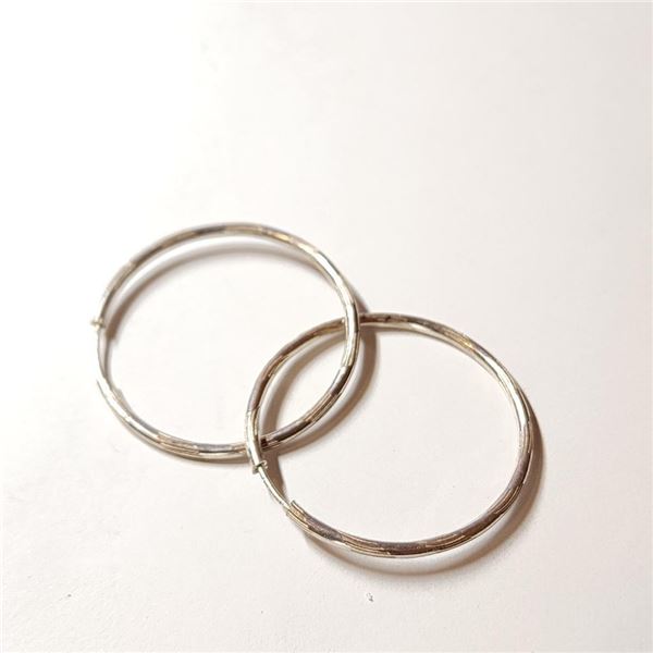 $50 Silver Hoops  Earrings