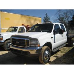 2004 FORD F550 S/A FLATBED CREW CAB TRUCK