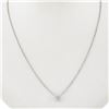 Image 1 : New 14K Gold .47 ctw Round Brilliant Diamond Solitaire Pendant w/ Adjustable Cha
