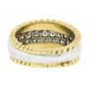 Image 7 : Estate 14K Two Tone Gold 1.0 ctw Round Pave Set Diamond Grooved Wide Band Ring