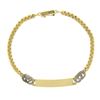 Image 3 : 14k Gold 6.25" Engravable ID Chain Bracelet w/ Diamond Interlocking Circle Side