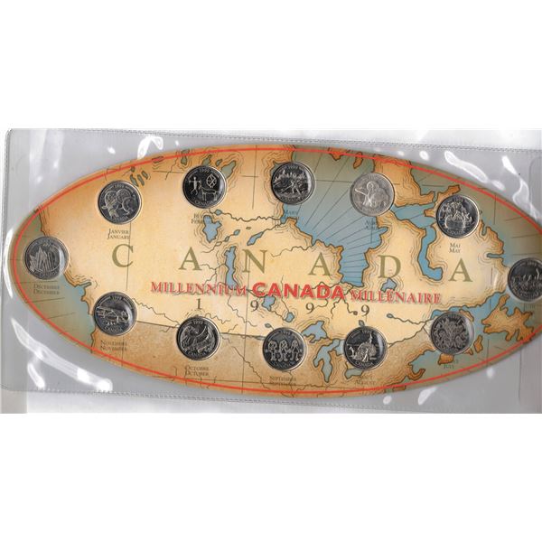 Year 1999 Millenium Canadian Quarters