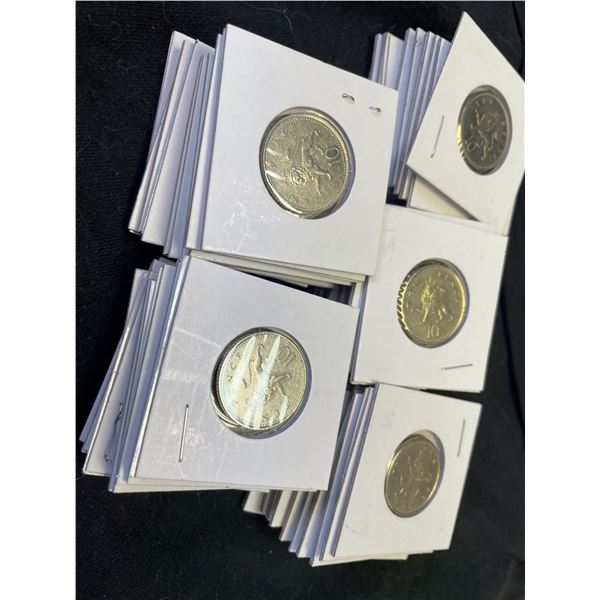 British TEN Pence Coins - Quantity of 50