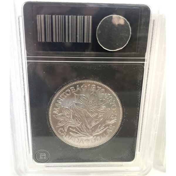 1970 Silver Manitoba Canadian Dollar, GRADED Brilliant Uncirculated