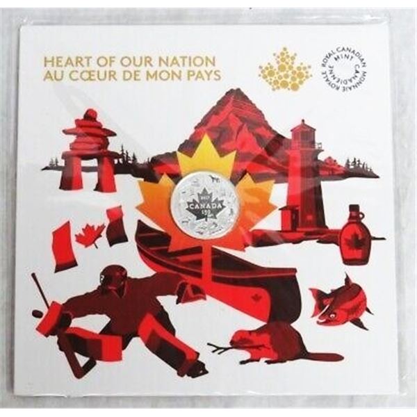2017 SILVER CANADA $3 HEART OF OUR NATION 150 YEAR ANNIVERSARY COIN SEALED