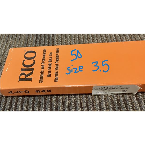 Alto Sax Reeds, Quantity of 50, Rico Brand size 3.5