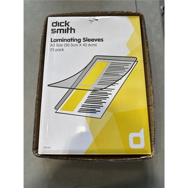 10 PACKAGES OF DICK SMITH LAMINATING SHEETS, A3 SIZE