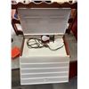 Image 2 : WINE RACK WITH WINE GLASSES SLIDE CASE AND BAG OF SMALL CAMP STOVE ETC