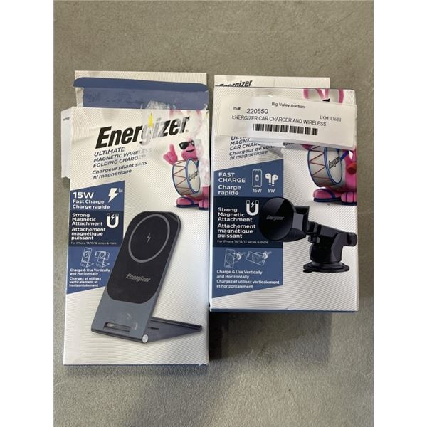 ENERGIZER CAR CHARGER AND WIRELESS FOLDING CHARGER