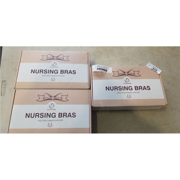 3 NEW NURSING BRAS, SOFT WITH JELLY SUPPORT