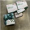 Image 2 : 2 XMAS LIGHTS 300PK AND 100 PACK WITH LIGHT GREEN DECORATIVE BALLS