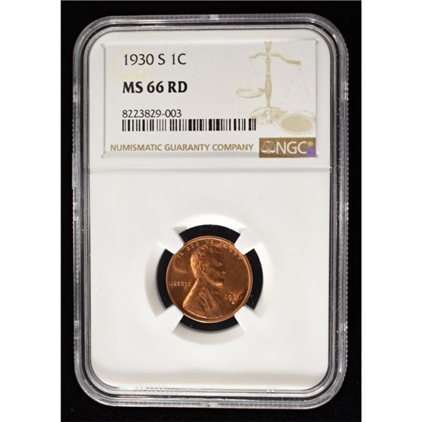 1930-S LINCOLN CENT NGC MS-66 RD