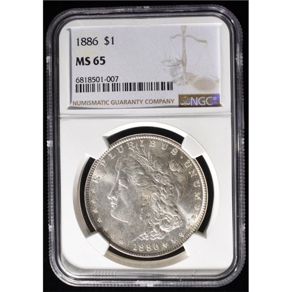 1886 MORGAN DOLLAR NGC MS 65