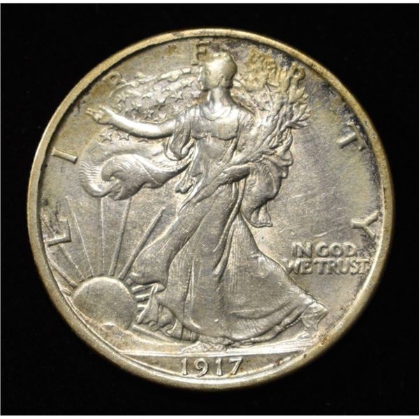 1917-S REV. WALKING LIBERTY HALF DOLLAR AU