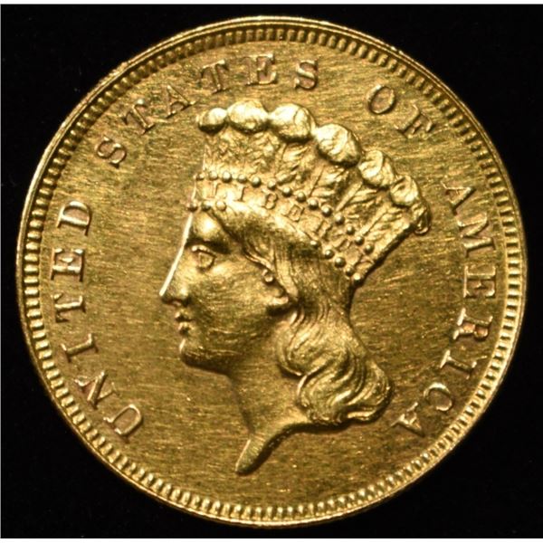 1880 PRINCESS GOLD $3 CH BU