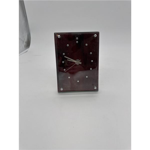 Wooden clock with clear face plate