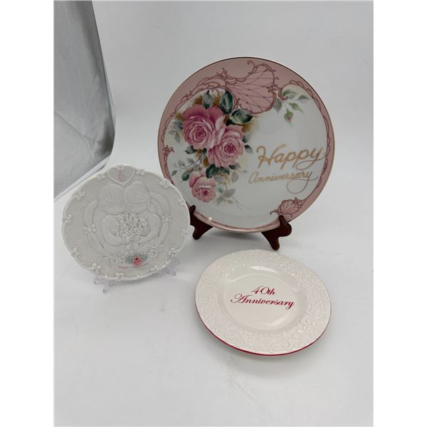 Anniversary - 2 happy anniversary plates, 40 yr anniversary plate
