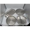 Image 1 : 4 silver-plated trays (1 rectangle, 3 circles)